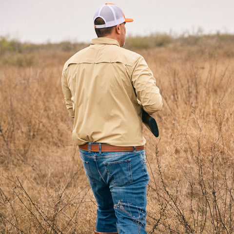 In Field - Long sleeve Khaki performance field shirt - Sundown Supply Co