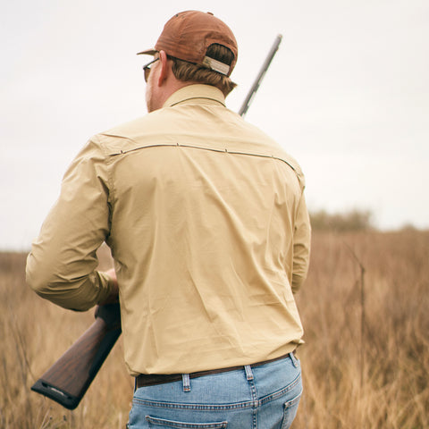 Hunting - Long sleeve Khaki performance field shirt - Sundown Supply Co