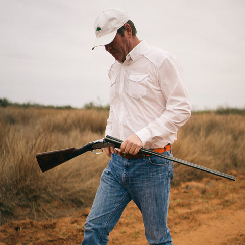 In field - White Long Sleeve Performance Shirt - Sundown Supply Co