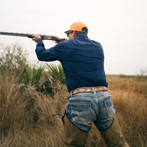 In Field - Hunting - Navy Pearl Snap Field Shirt L/S- Sundown Supply Co