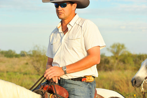 White Gray Short Sleeve Shirt - Ranch - Sundown Supply Co