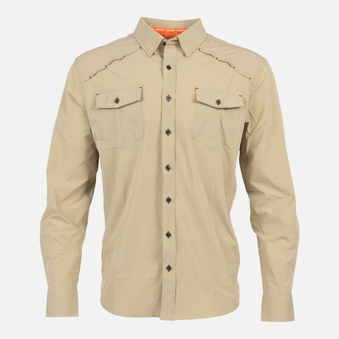 Long sleeve Khaki performance field shirt - Sundown Supply Co