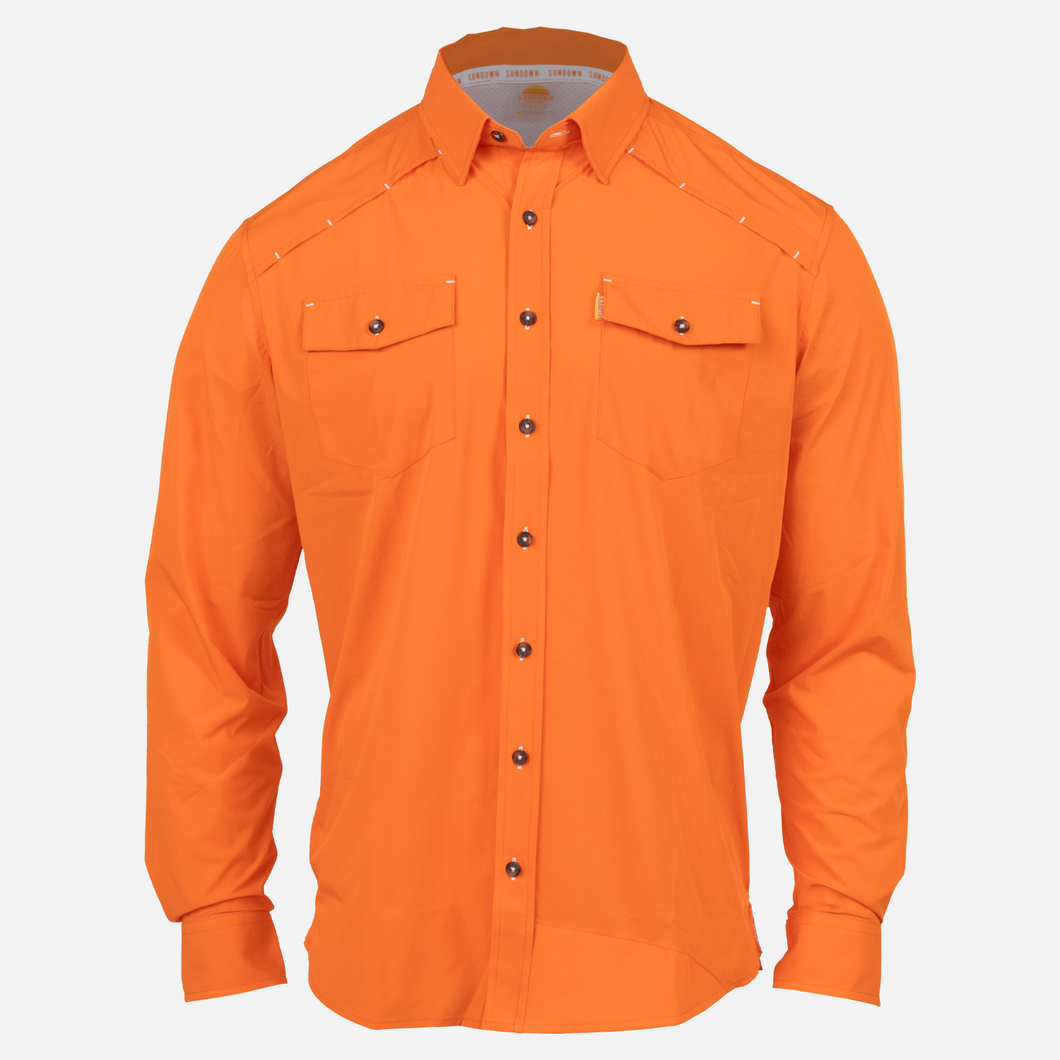 blaze orange dress shirt Mens - Blaze Orange & Khaki Long Sleeve Shirt