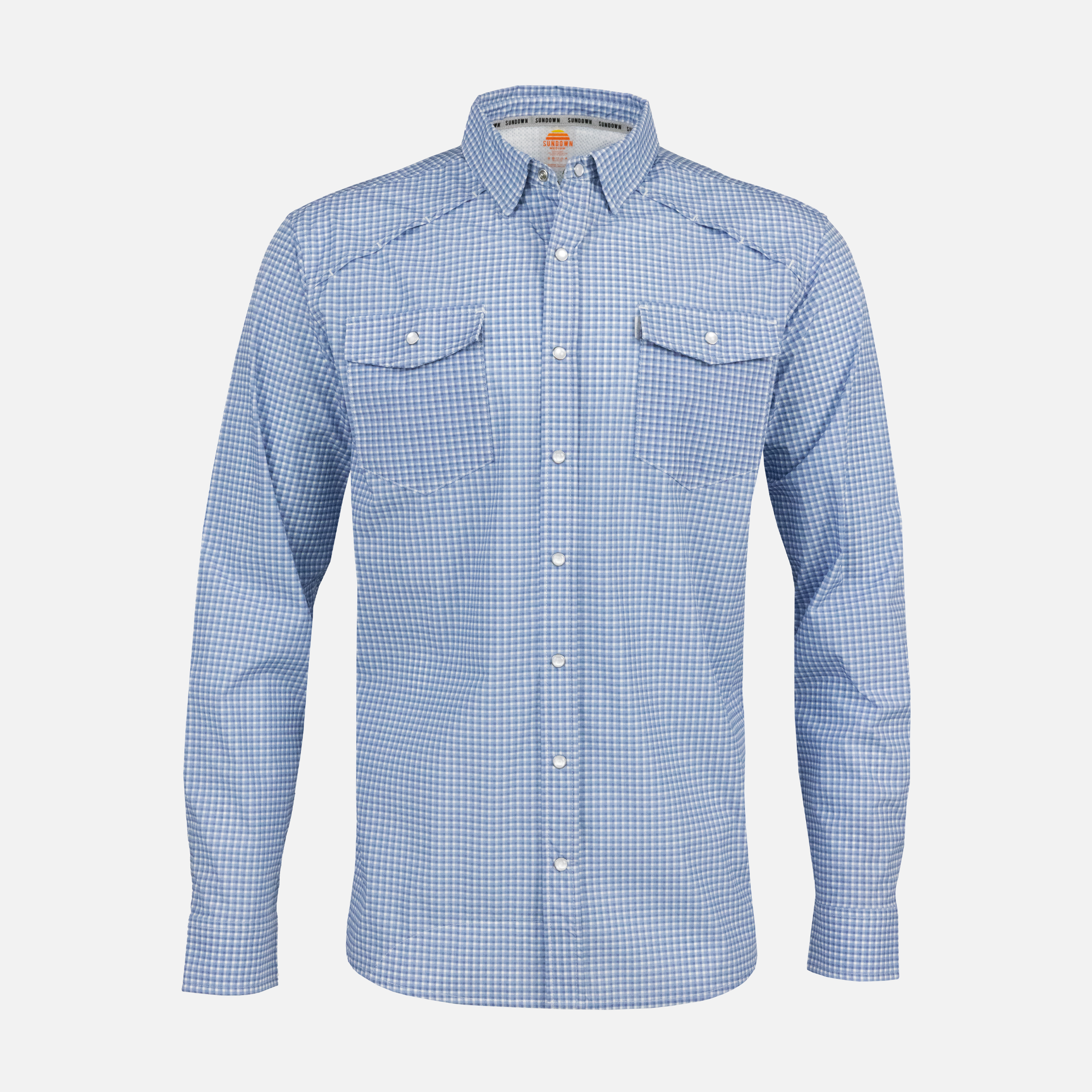 Blue Gingham Pearl Snap Shirt L/S SM / Blue Gingham Blue Gingham Pearl Snap Shirt L/S SM / Blue Gingham