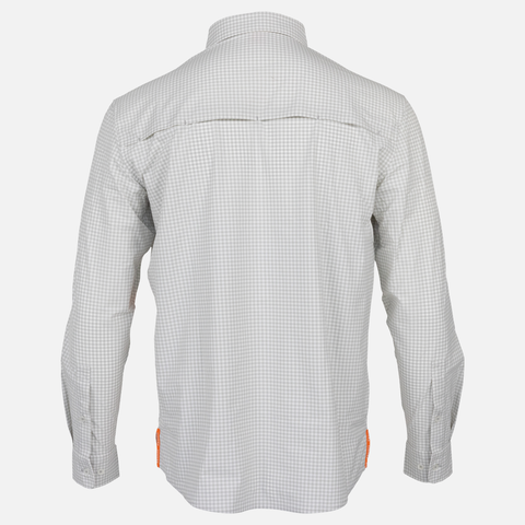 White/Grey Micro-Gingham Performance Shirt L/S