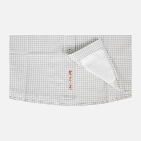 White/Grey Micro-Gingham Performance Shirt L/S