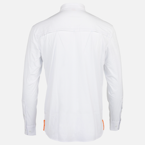 rear view of Long sleeve white performance field shirt - Sundown Supply Co