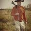 Man walking with gun wearing Long sleeve blaze performance field shirt