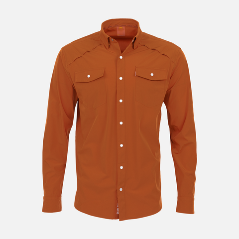 Burnt Orange Pearl Snap Field Shirt L/S