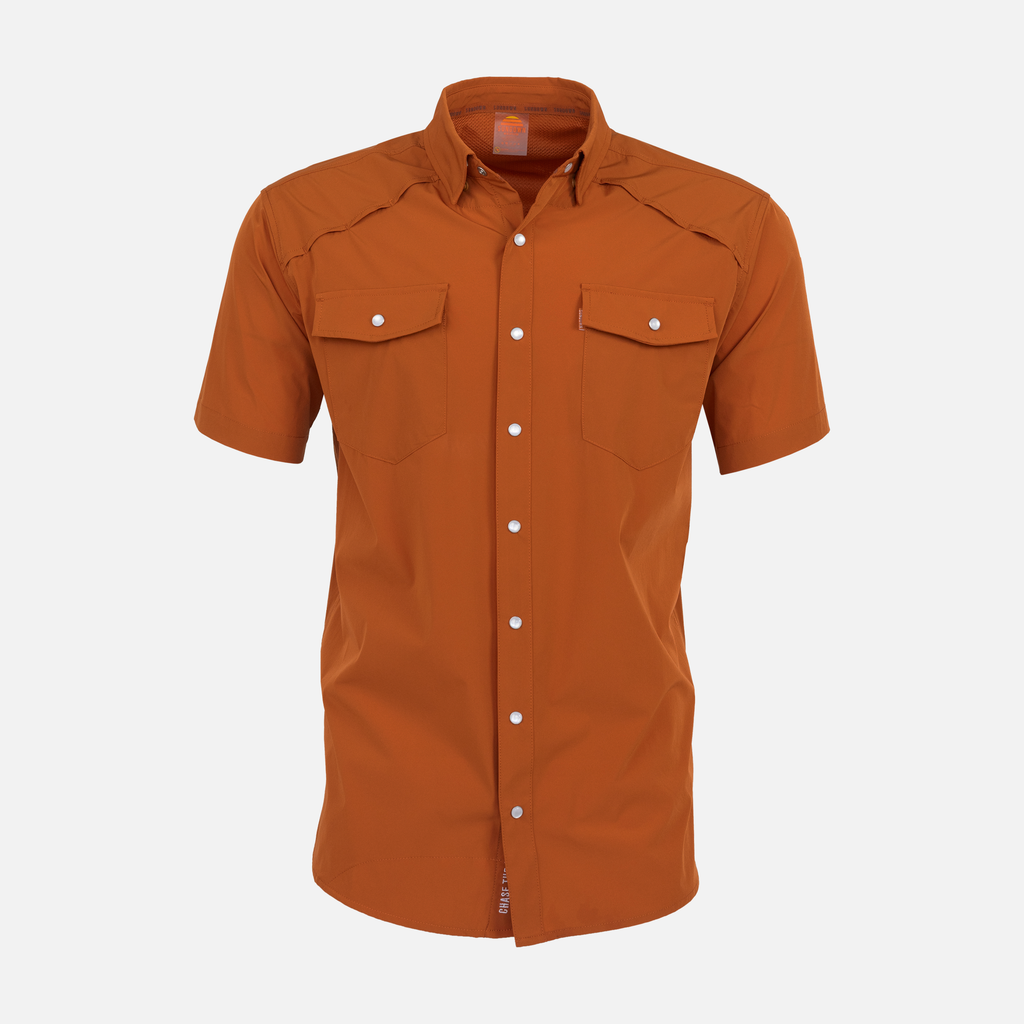 Burnt Orange Pearl Snap Field Shirt S/S