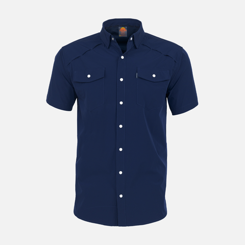 Navy Pearl Snap Field Shirt S/S