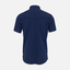 Rear view of Navy Pearl Snap Field Shirt S/S showing rear vents