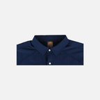 Closeup of collar of Navy Pearl Snap Field Shirt S/S