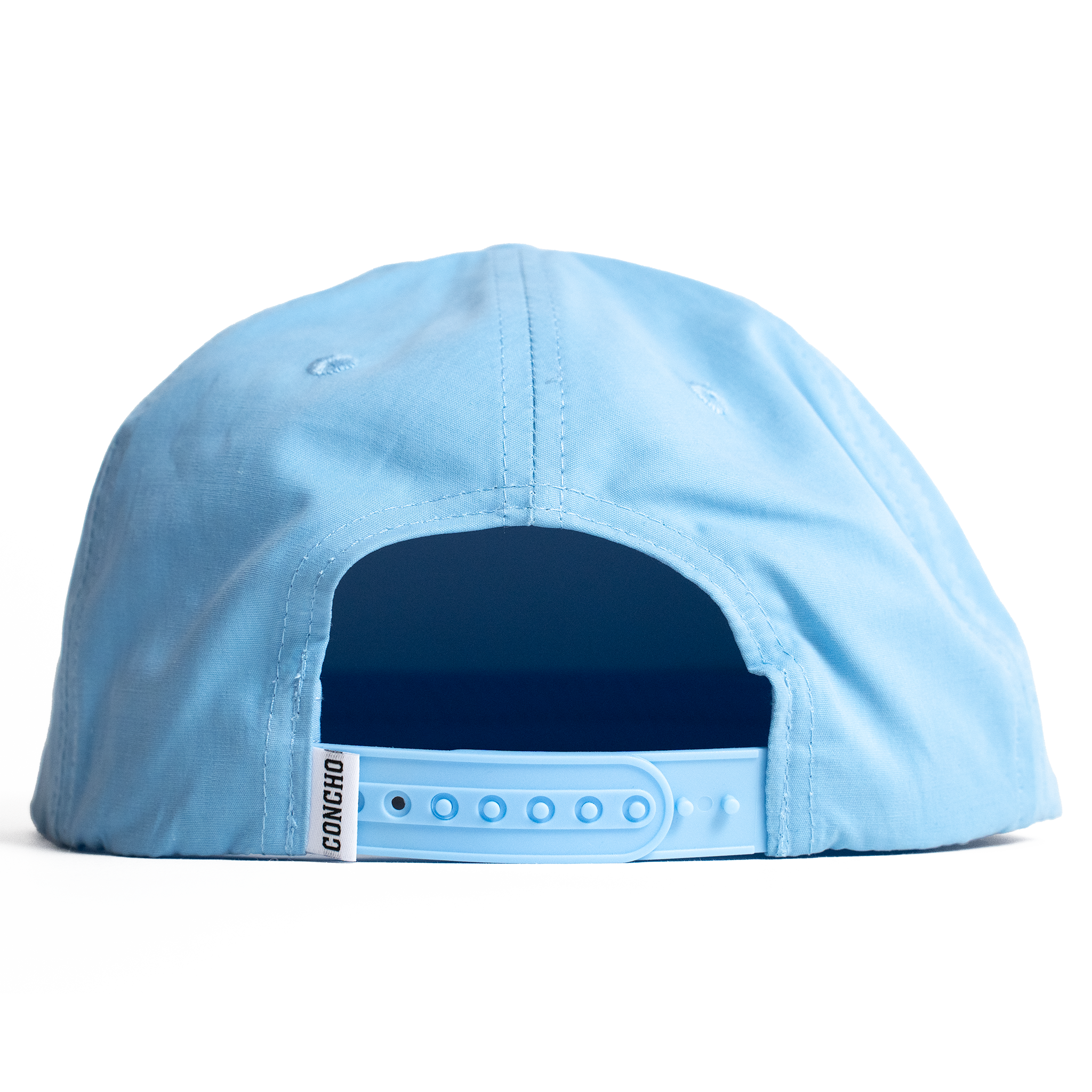 Light blue cap with a dark blue interior on a white background