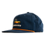 Navy blue cap with embroidered design and 'Sundown' text on a white background