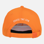 rear view of Blaze Unstructured 5-Panel Rope Cap showing white embroidered text "CHASE THE SUN"