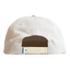Back view of a beige cap with a brown patch and visible brand logo on a white background