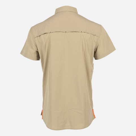 rear view of Sundown Khaki short sleeve performance field shirt