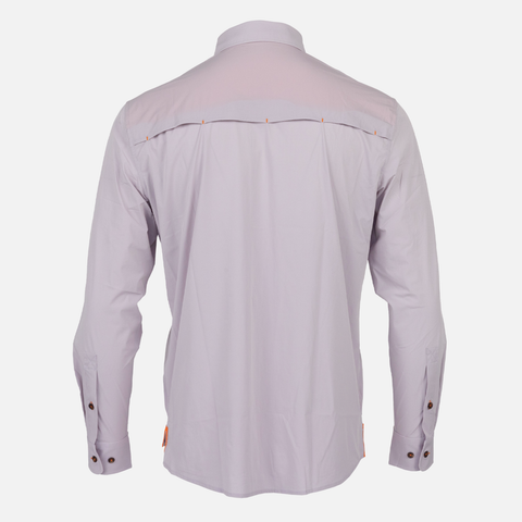 rear view of Long sleeve Moonstone performance field shirt