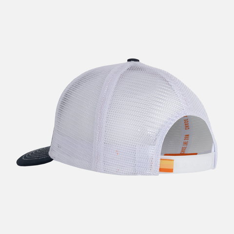 rear view of Navy/White Sundown Meshback Snapback showing white mesh back