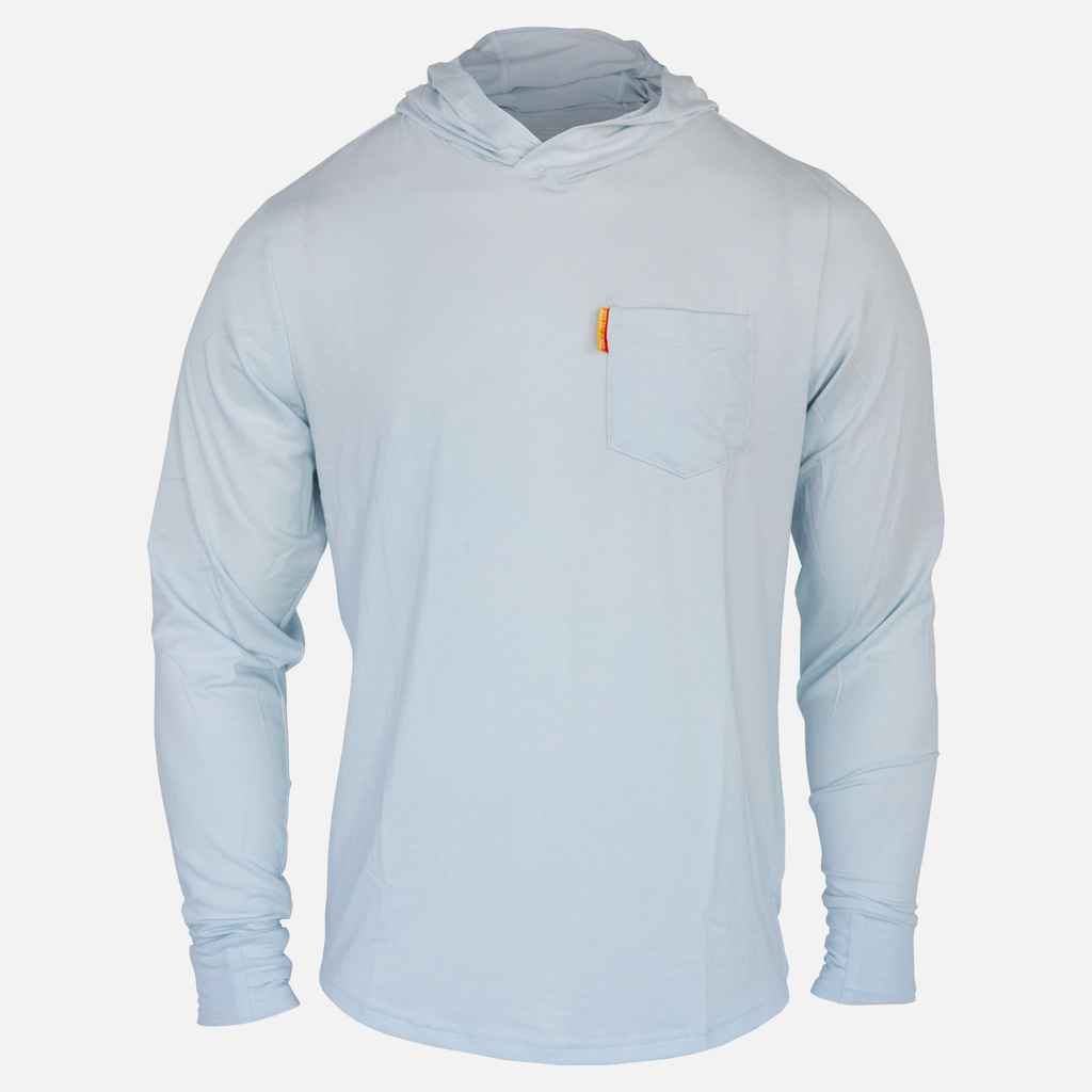 l/s Faded sky logo bamboo sun hoodie with front pocket