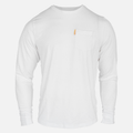 Front view of White Logo Bamboo Sun Crew L/S showing left chest pocket