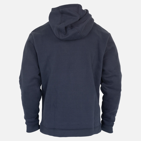 rear view of Faded navy heavyweight hoodie