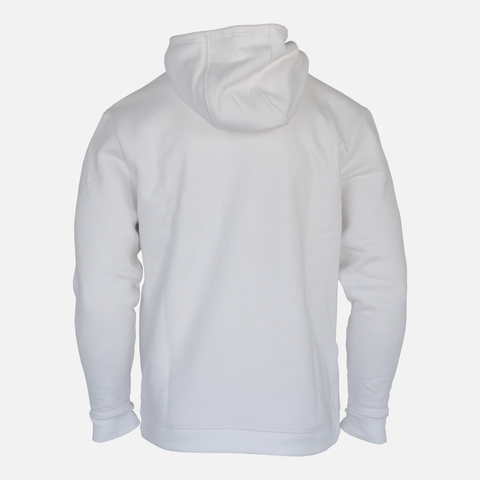 rear view of White Greetings Heavyweight Hoodie