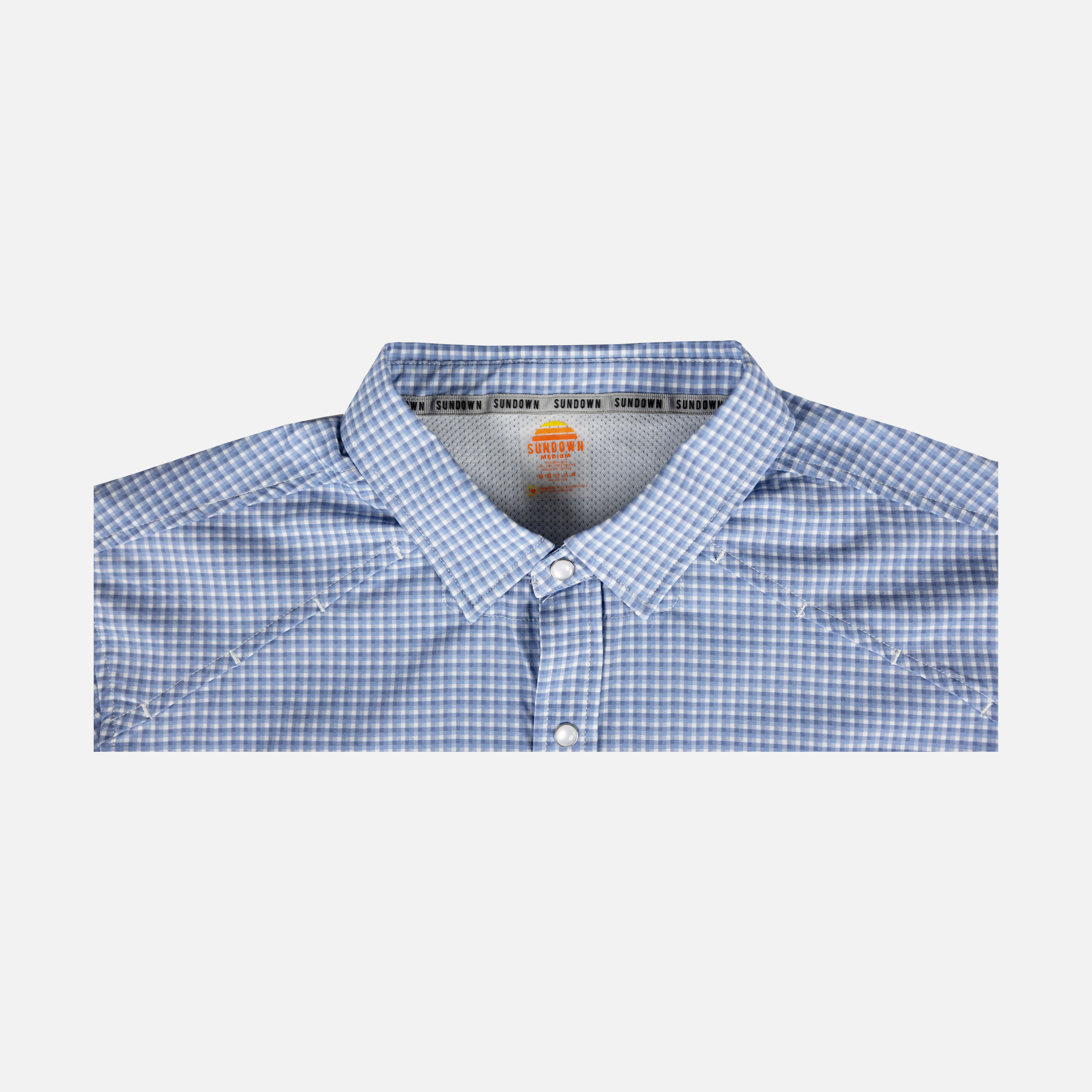 Blue Gingham Pearl Snap Shirt L/S SM / Blue Gingham