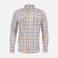Orange/Navy Plaid Pearl Snap Field Shirt L/S with shoulder vents - Sundown Supply Co