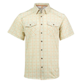 Plaid short-sleeve shirt on a white background