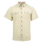 Plaid short-sleeve shirt on a white background
