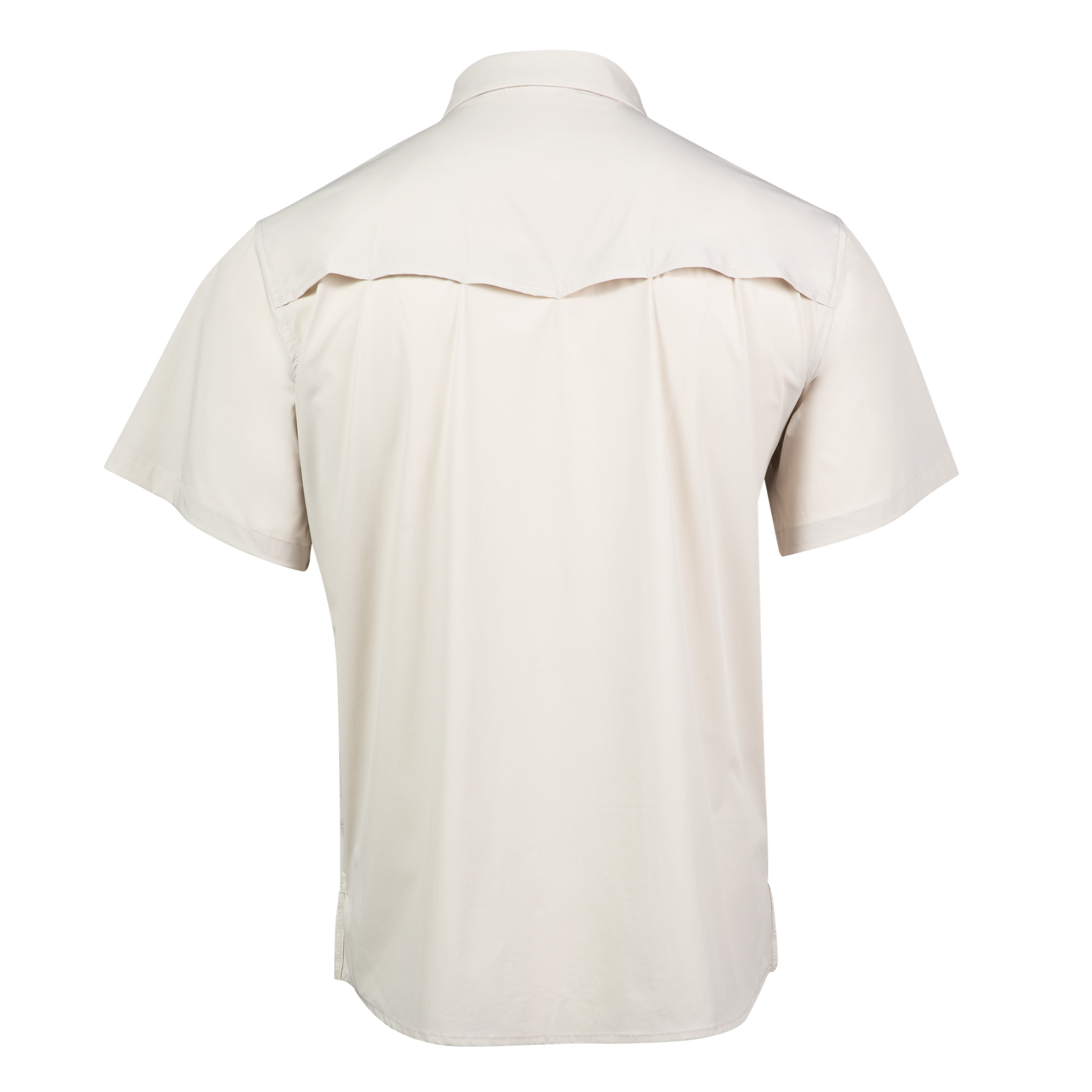 Beige short-sleeve shirt on a white background