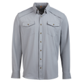 Light gray button-up shirt on a white background