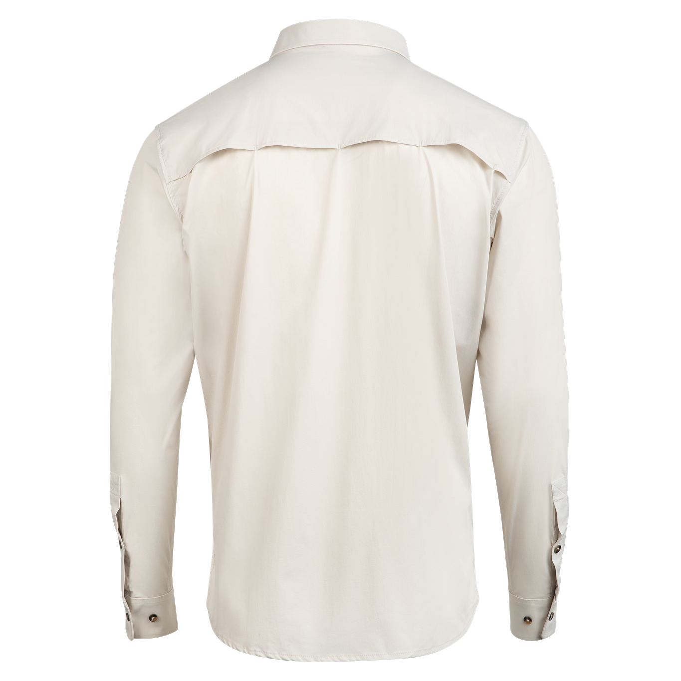 Light gray/cream button up shirt back view
