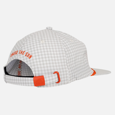 White/Grey Micro-Gingham Unstructured 5-Panel Rope Cap