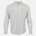 White/Grey Micro-Gingham Performance Shirt L/S