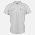 White/Grey Micro-Gingham Performance Shirt S/S