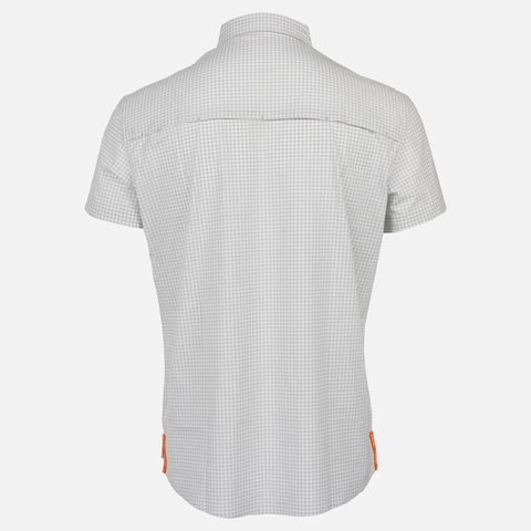 White/Grey Micro-Gingham Performance Field Shirt S/S