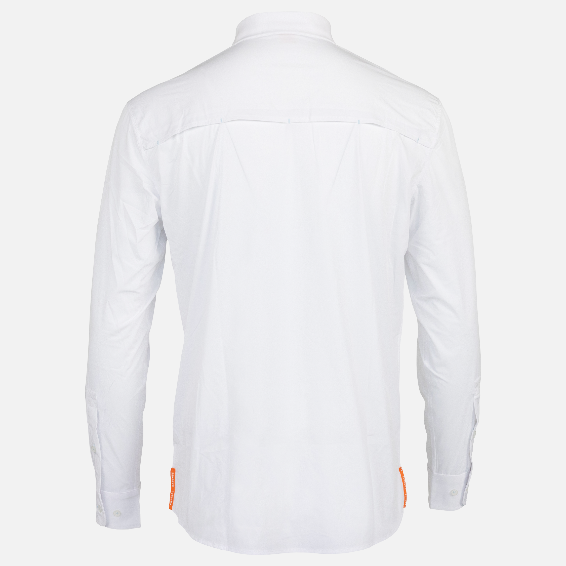 rear view of Long sleeve white performance field shirt - Sundown Supply Co