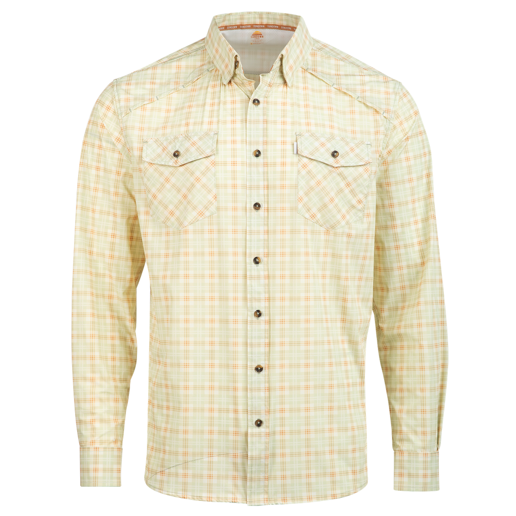 Plaid shirt with long sleeves on a white background
