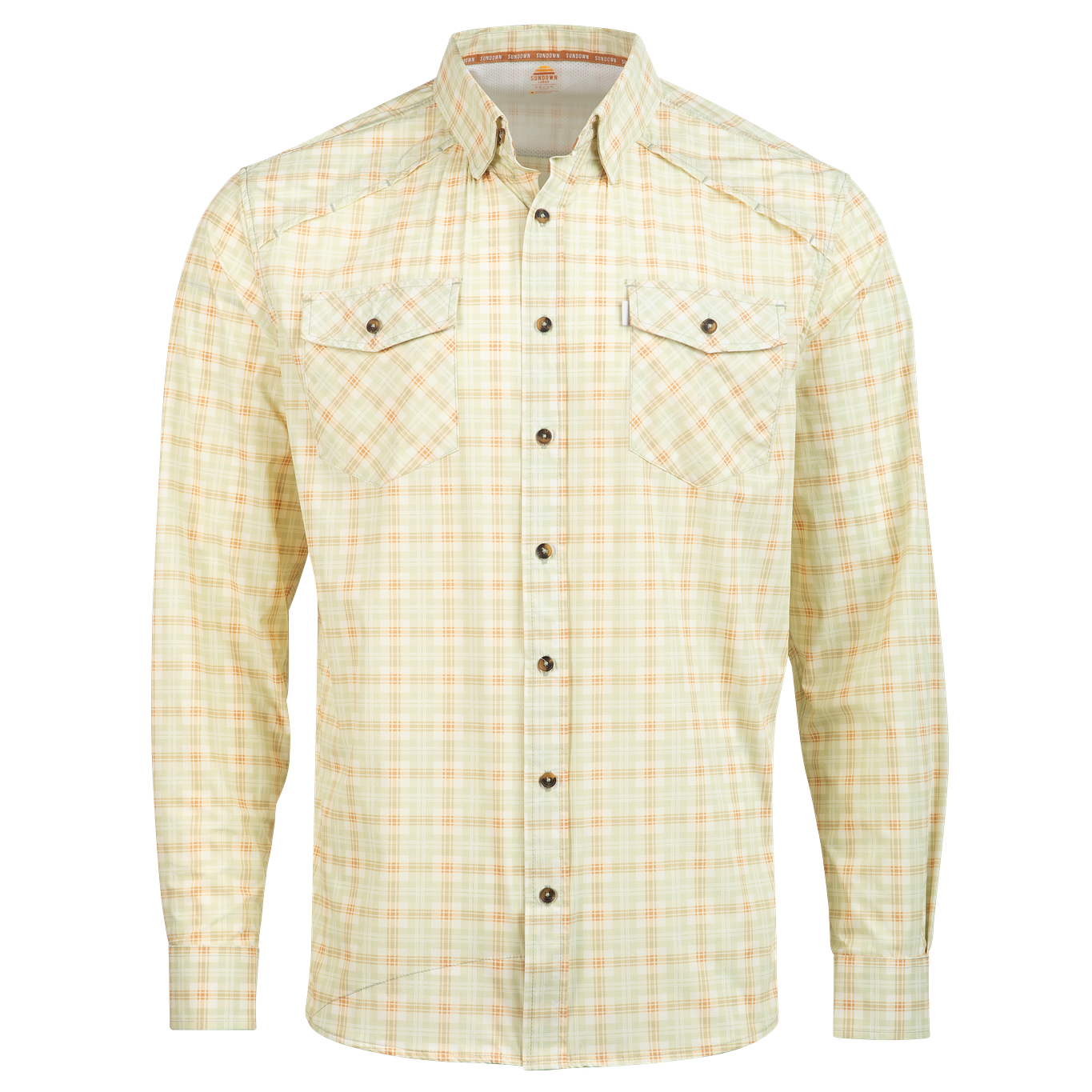 Plaid shirt with long sleeves on a white background