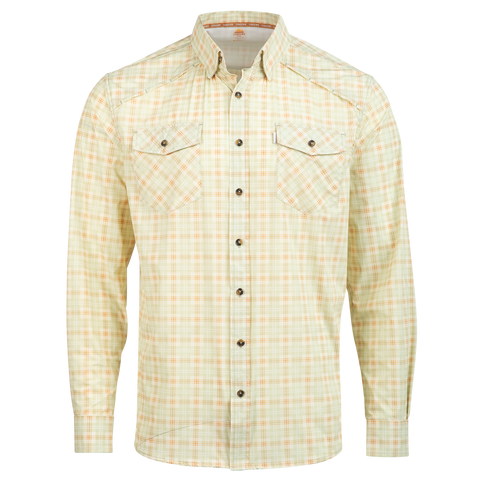 Plaid shirt with long sleeves on a white background